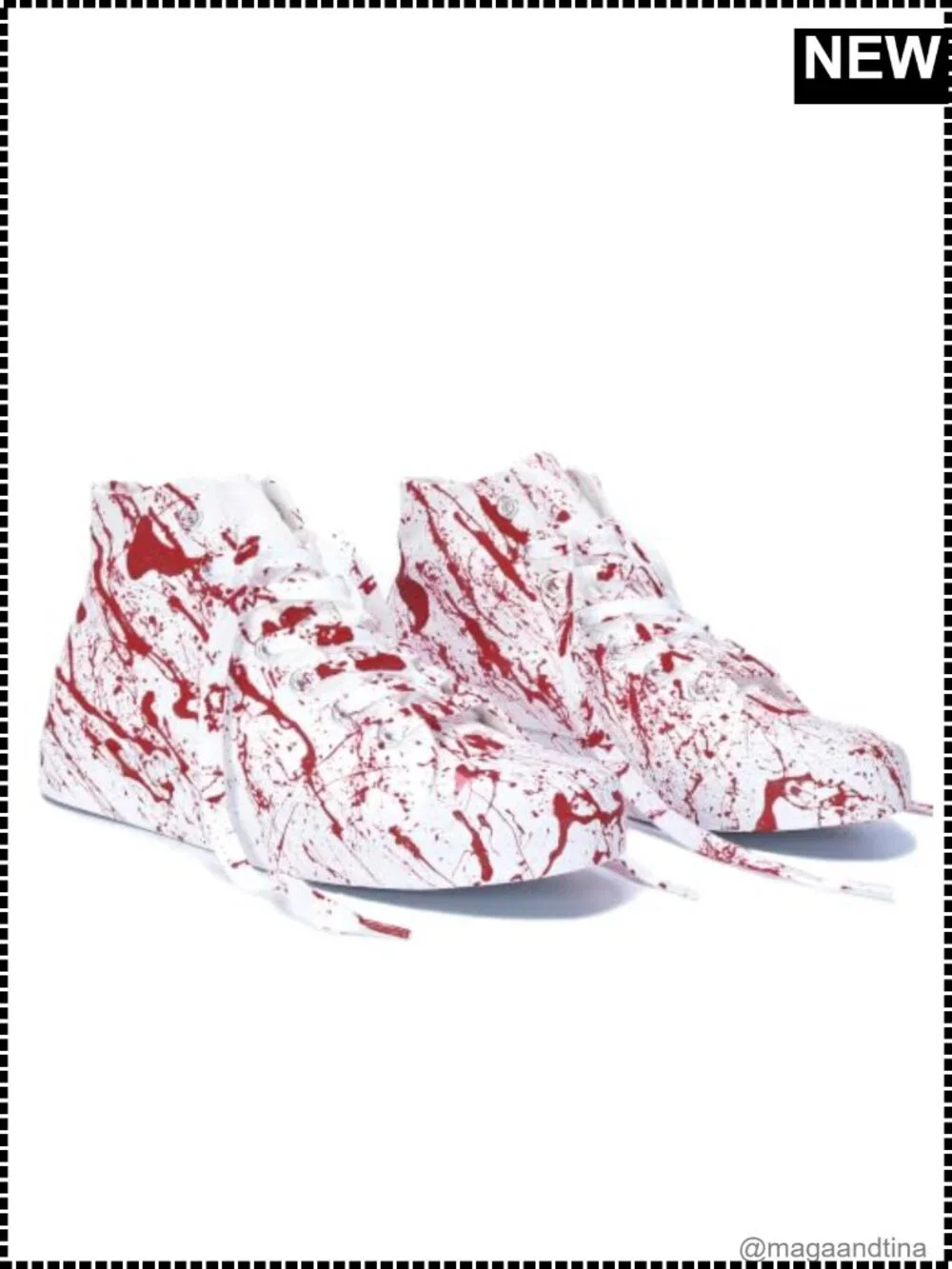 Unisex High Top Canvas Blood Splatter Lace Up Sneakers Walking Shoes